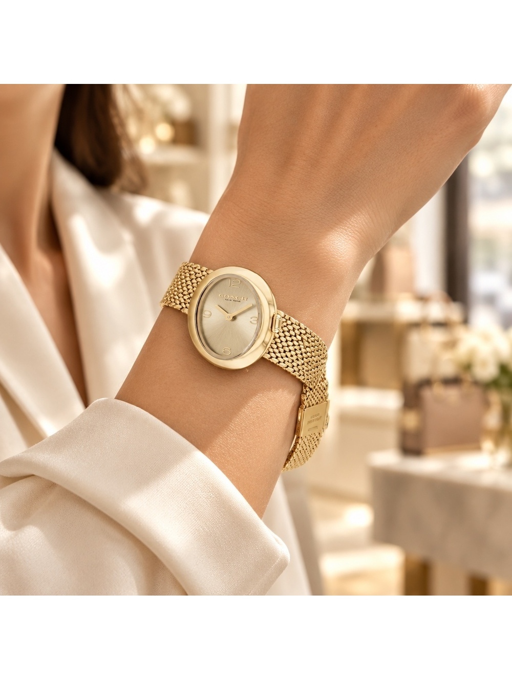 New in Box Coach Women's Sammy 2H Quartz Watch, 22.5 mm Petite Oval Beautiful
